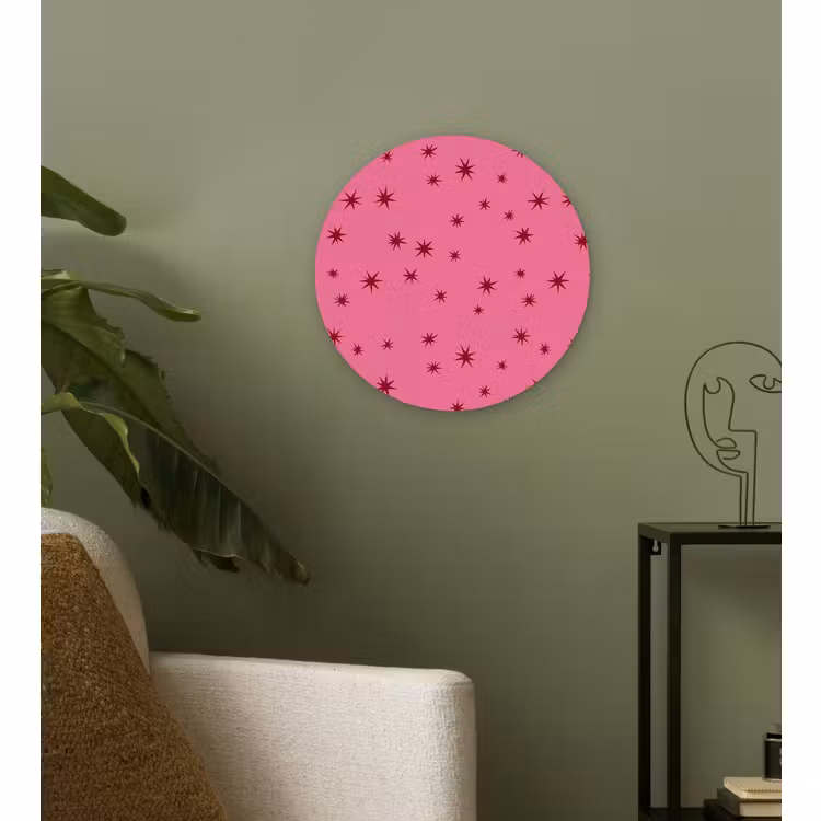 Wandcirkel - Glas - Kerst - Ster - Rood - Roze — 3