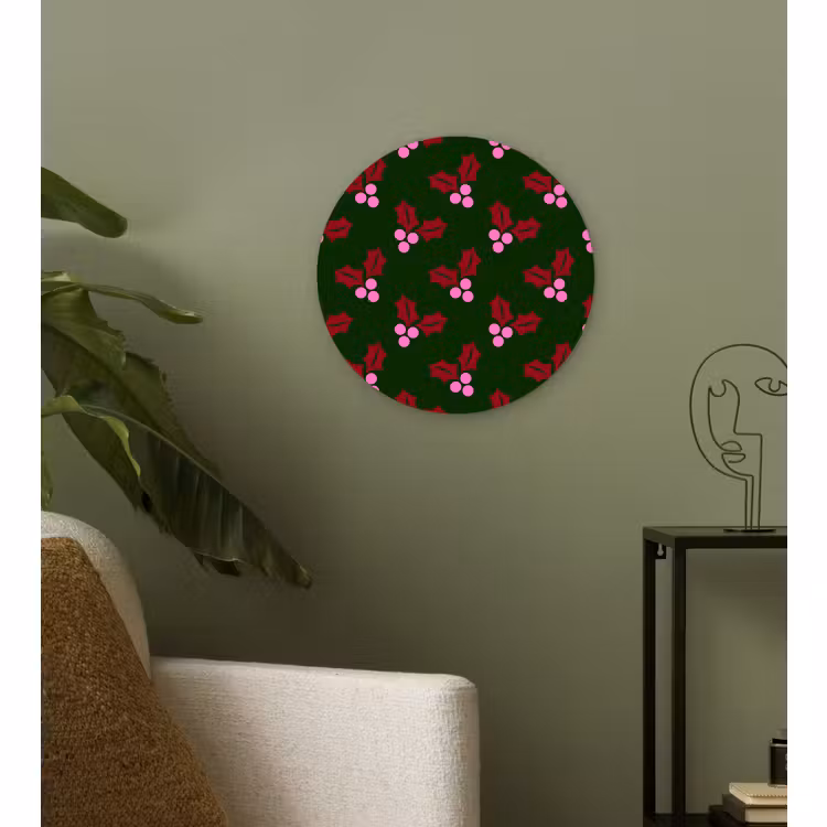 Wandcirkel - Glas - Neon - Hulst - Kerst — 3