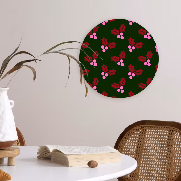 Wandcirkel - Glas - Neon - Hulst - Kerst — 4