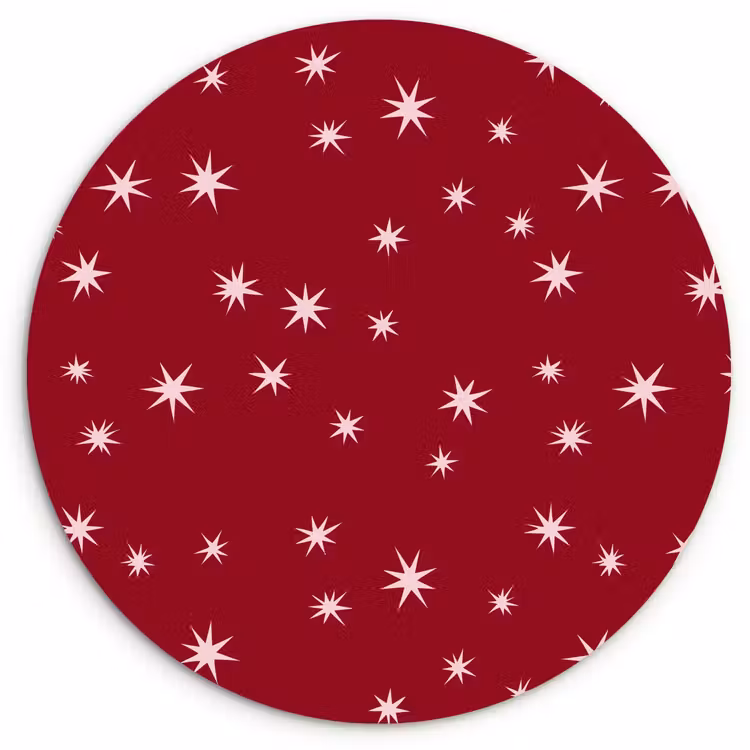 Wandcirkel - Glas - Rood - Wit - Kerst - Ster — 1