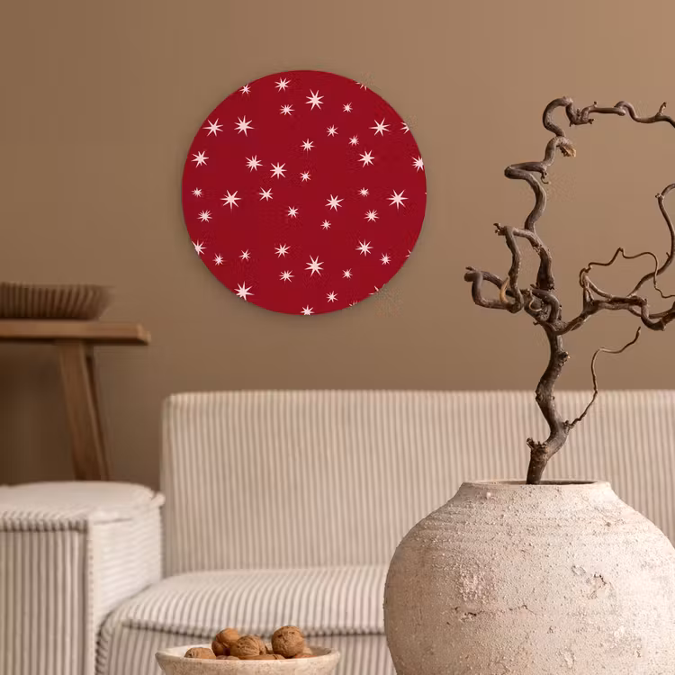 Wandcirkel - Glas - Rood - Wit - Kerst - Ster — 2