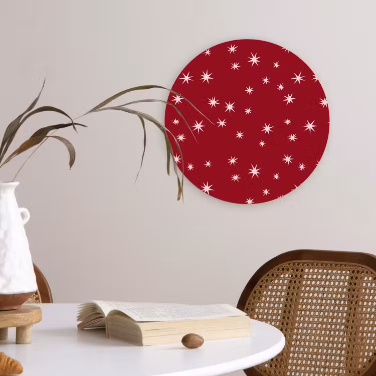 Wandcirkel - Glas - Rood - Wit - Kerst - Ster — 4