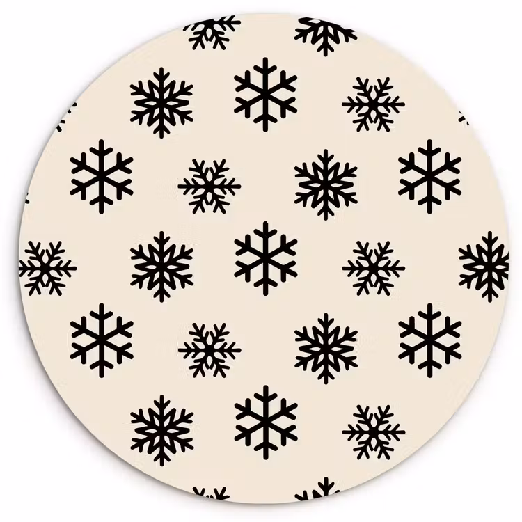 Wandcirkel - Glas - Sneeuwvlok - Crème - Wit — 1