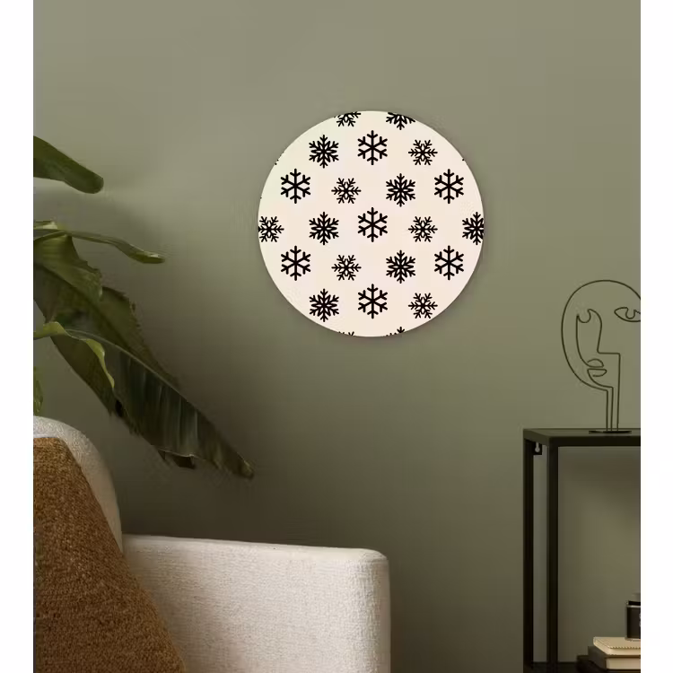 Wandcirkel - Glas - Sneeuwvlok - Crème - Wit — 3