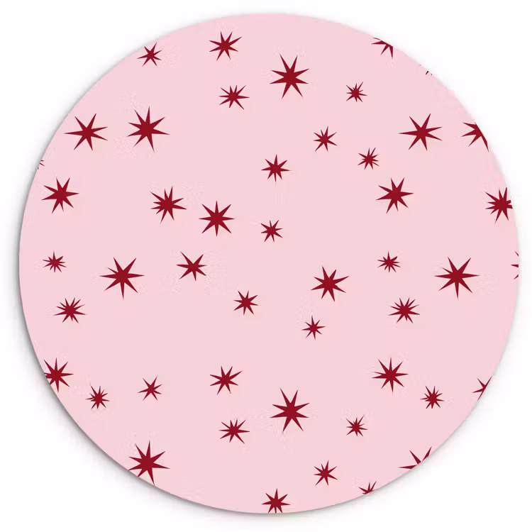 Wandcirkel - Glas - Ster - Roze - Rood — 1