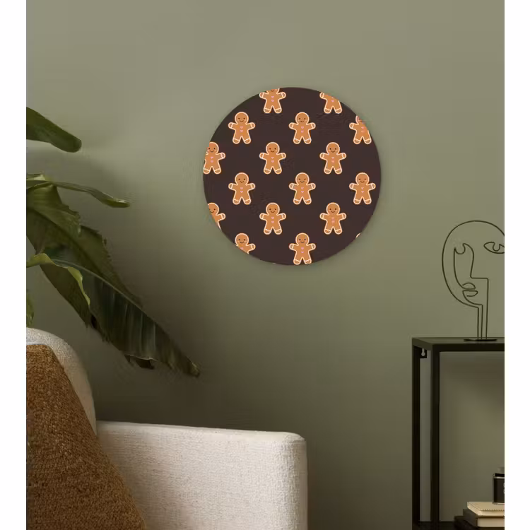 Wandcirkel - Glas - Peperkoek - Bruin - Kerst — 3