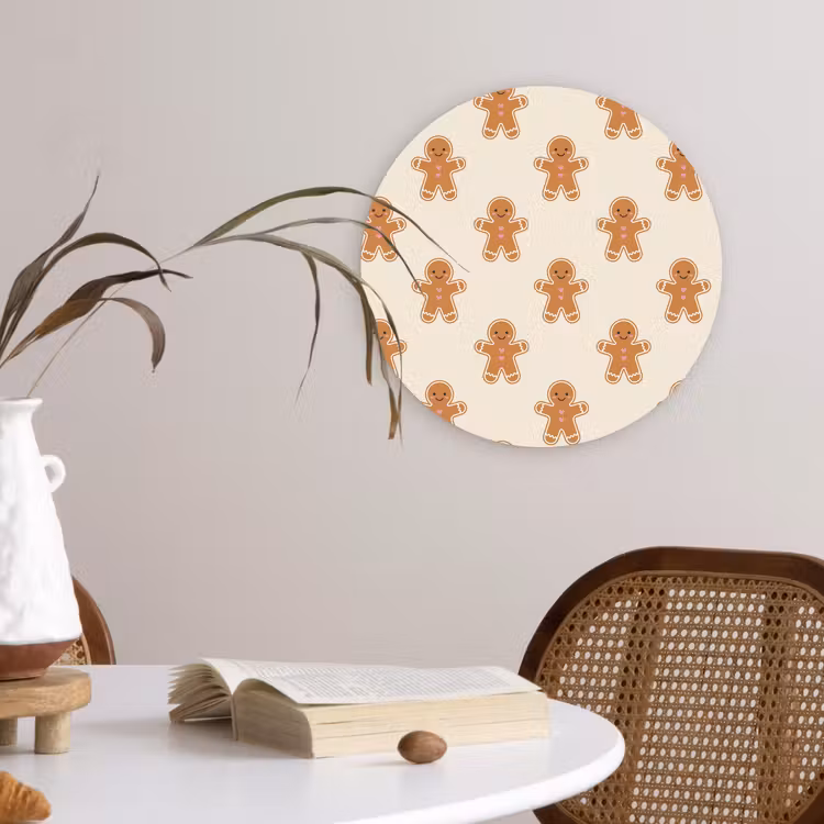 Wandcirkel - Glas - Peperkoek - Kerst - Crème — 4