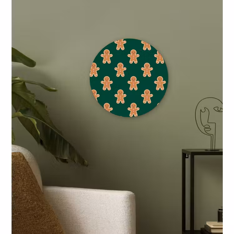 Wandcirkel - Glas - Peperkoek - Kerst - Groen — 3