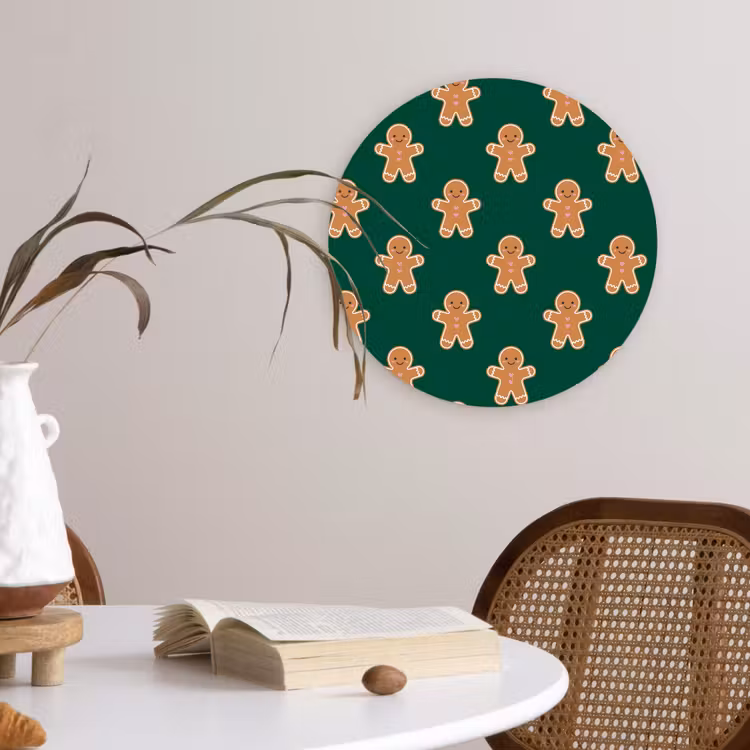 Wandcirkel - Glas - Peperkoek - Kerst - Groen — 4