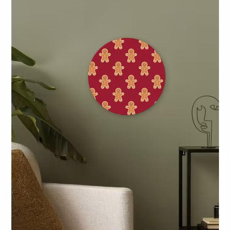 Wandcirkel - Glas - Peperkoek - Kerst - Rood — 3