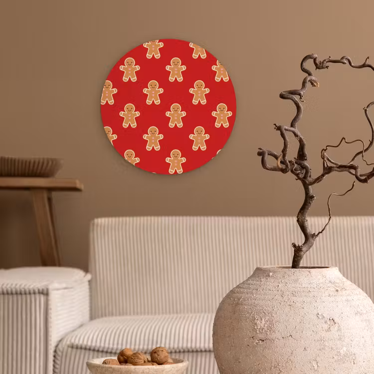 Wandcirkel - Glas - Peperkoek - Kerst - Rood — 2