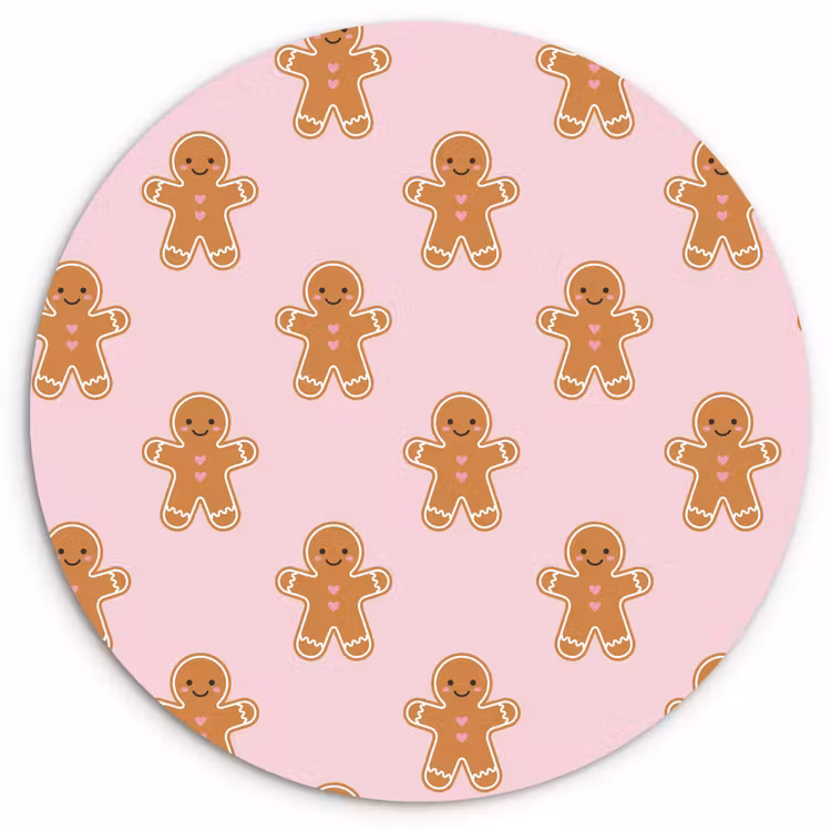 Wandcirkel - Glas - Peperkoek - Kerst - Roze — 1