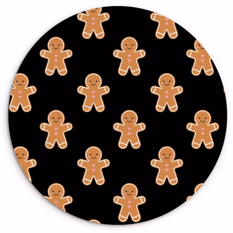 Wandcirkel - Glas - Peperkoek - Kerst - Zwart — 1