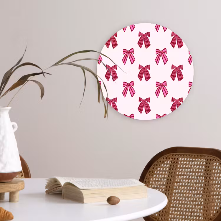 Wandcirkel - Glas - Strikken - Kerst - Roze — 4