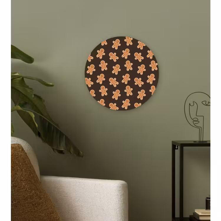 Wandcirkel - Glas - Bruin - Peperkoek - Kerst — 3