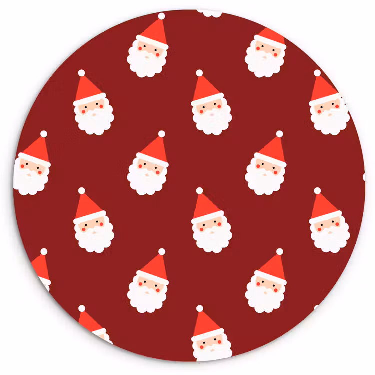 Wandcirkel - Glas - Kerst - Kerstman - Rood — 1