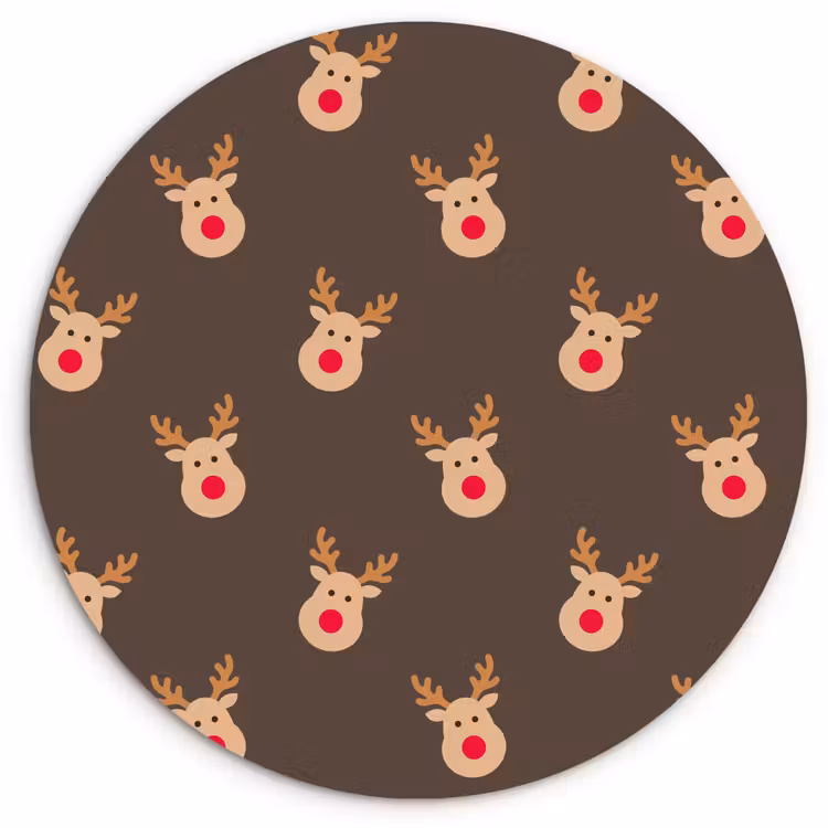 Wandcirkel - Glas - Kerst - Rendieren - Bruin — 1