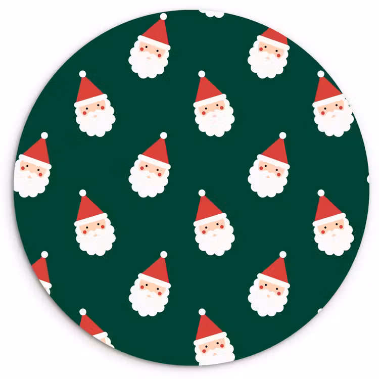Wandcirkel - Glas - Kerstman - Kerst - Groen — 1