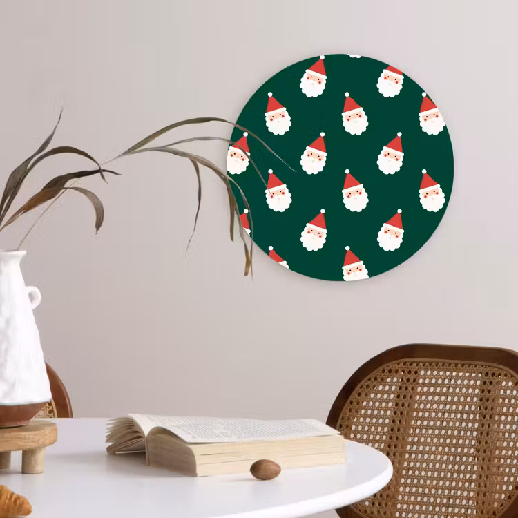 Wandcirkel - Glas - Kerstman - Kerst - Groen — 4