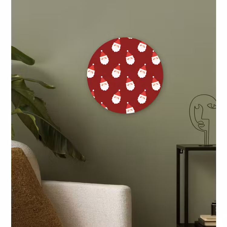 Wandcirkel - Glas - Kerstman - Kerst - Rood — 3