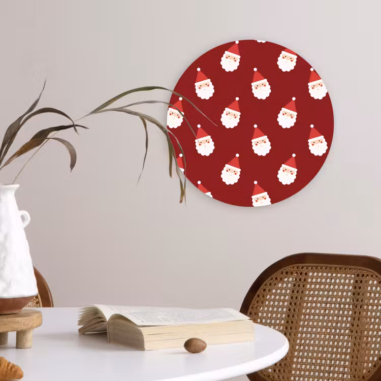 Wandcirkel - Glas - Kerstman - Kerst - Rood — 4