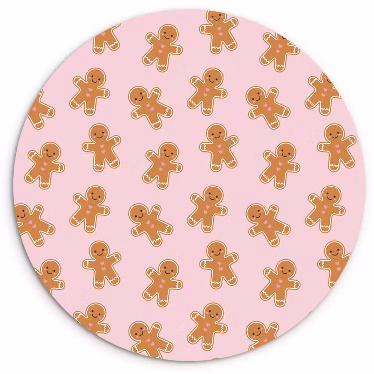 Wandcirkel - Glas - Peperkoek - Bruin - Roze - Kerst — 1