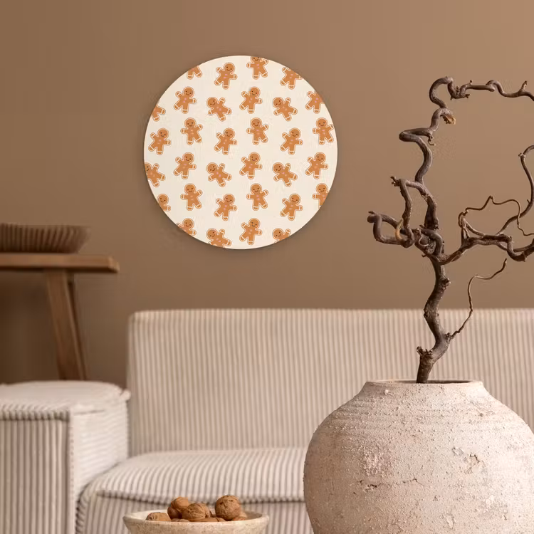 Wandcirkel - Glas - Peperkoek - Kerst - Crème — 2
