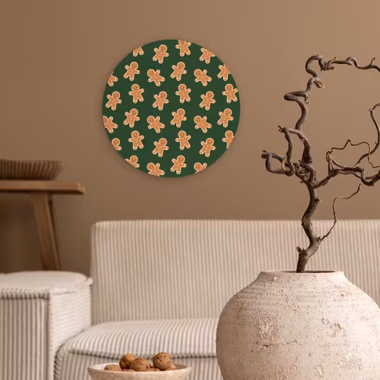 Wandcirkel - Glas - Peperkoek - Kerst - Groen - Bruin — 2
