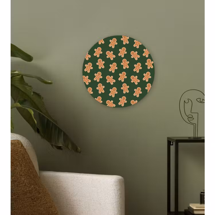 Wandcirkel - Glas - Peperkoek - Kerst - Groen - Bruin — 3