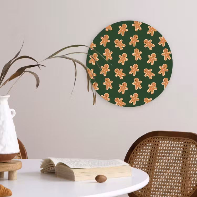 Wandcirkel - Glas - Peperkoek - Kerst - Groen - Bruin — 4