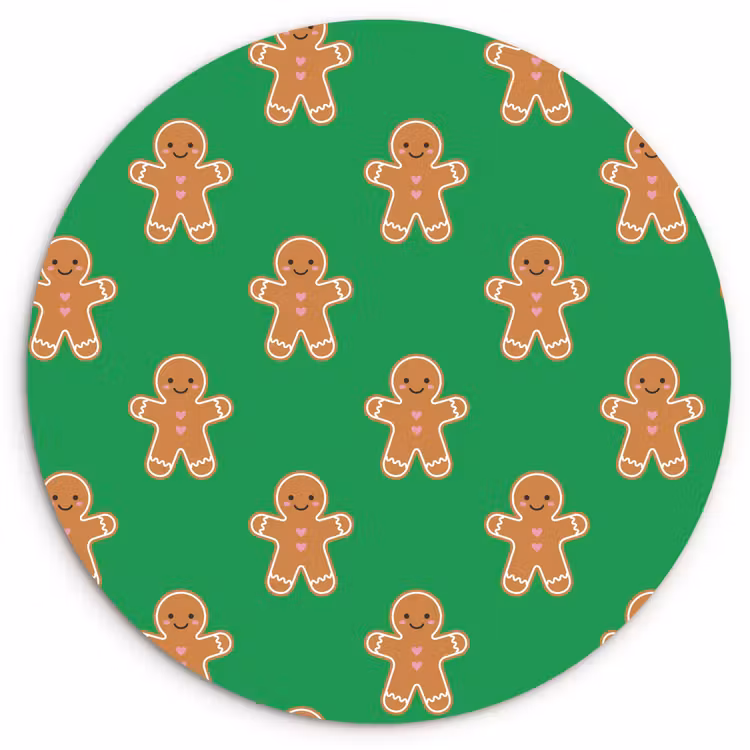 Wandcirkel - Glas - Peperkoek - Kerst - Neon - Groen — 1