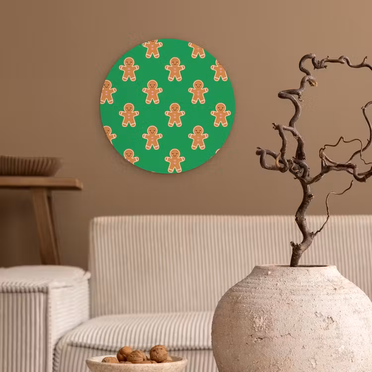 Wandcirkel - Glas - Peperkoek - Kerst - Neon - Groen — 2