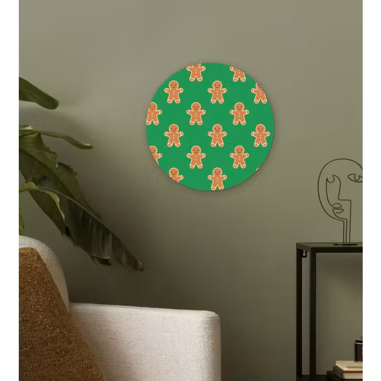 Wandcirkel - Glas - Peperkoek - Kerst - Neon - Groen — 3