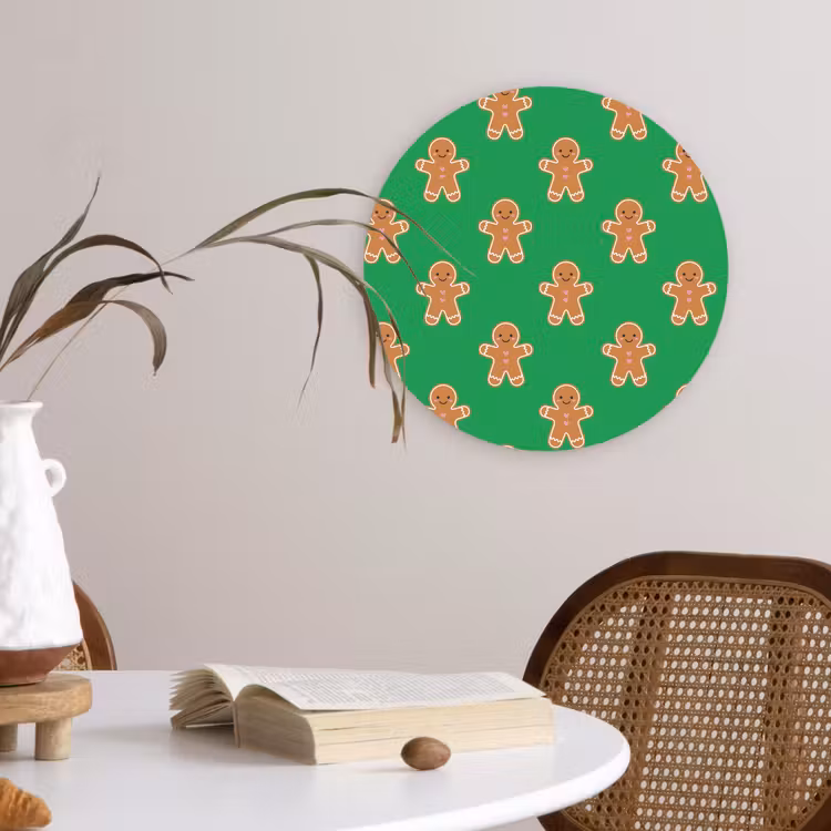 Wandcirkel - Glas - Peperkoek - Kerst - Neon - Groen — 4