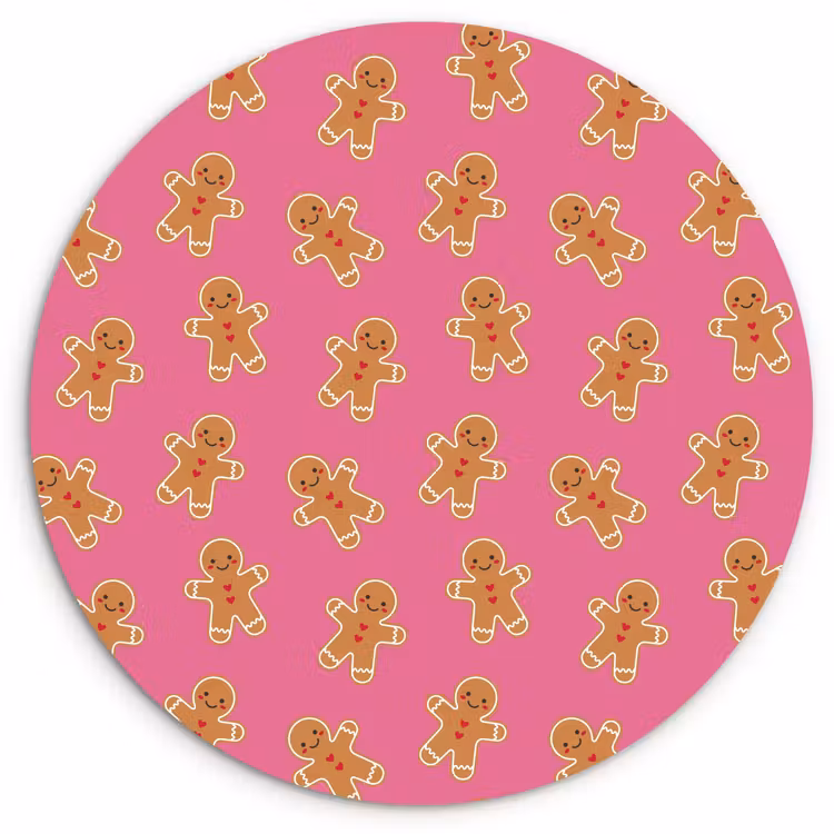 Wandcirkel - Glas - Peperkoek - Roze - Bruin - Kerst — 1