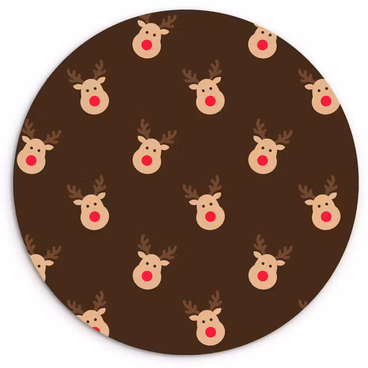 Wandcirkel - Glas - Rendieren - Kerst - Bruin — 1
