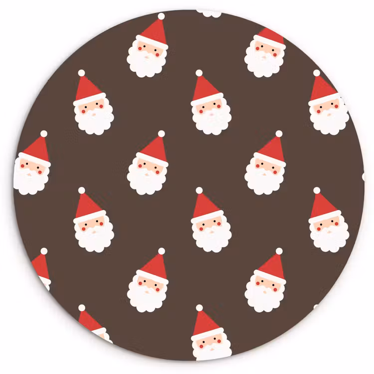 Wandcirkel - Glas - Kerstman - Kerst - Bruin — 1