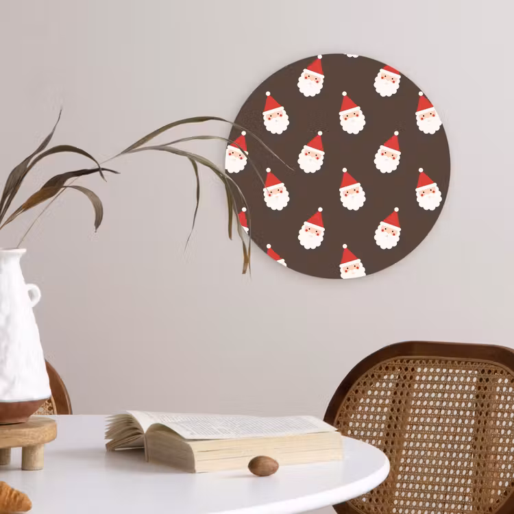 Wandcirkel - Glas - Kerstman - Kerst - Bruin — 4