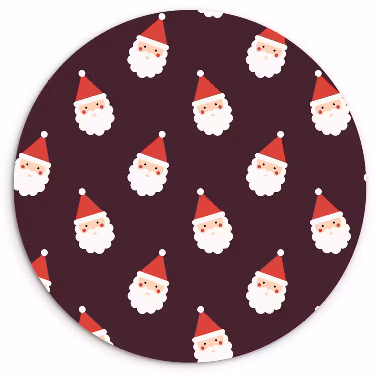 Wandcirkel - Glas - Kerstman - Kerst - Donker - Rood — 1