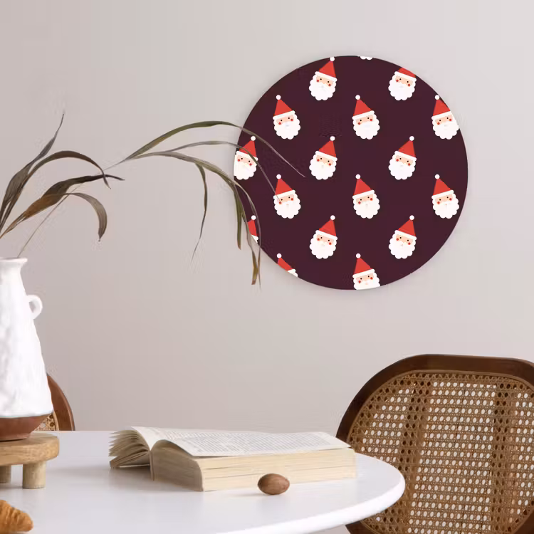 Wandcirkel - Glas - Kerstman - Kerst - Donker - Rood — 4