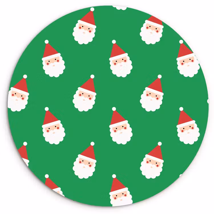 Wandcirkel - Glas - Kerstman - Kerst - Neon - Groen — 1