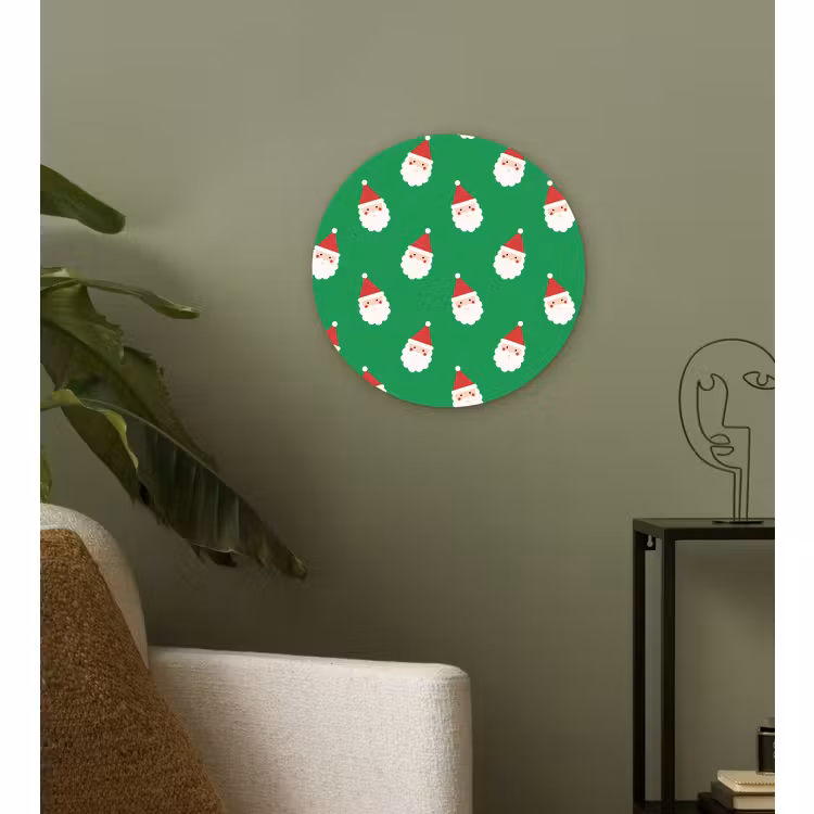 Wandcirkel - Glas - Kerstman - Kerst - Neon - Groen — 3