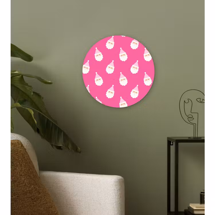 Wandcirkel - Glas - Kerstman - Kerst - Neon - Roze — 3