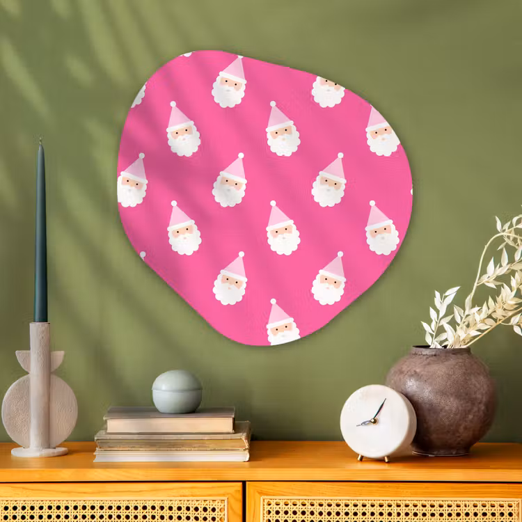 Organische schilderij - Aluminium - Kerstman - Kerst - Neon - Roze — 2