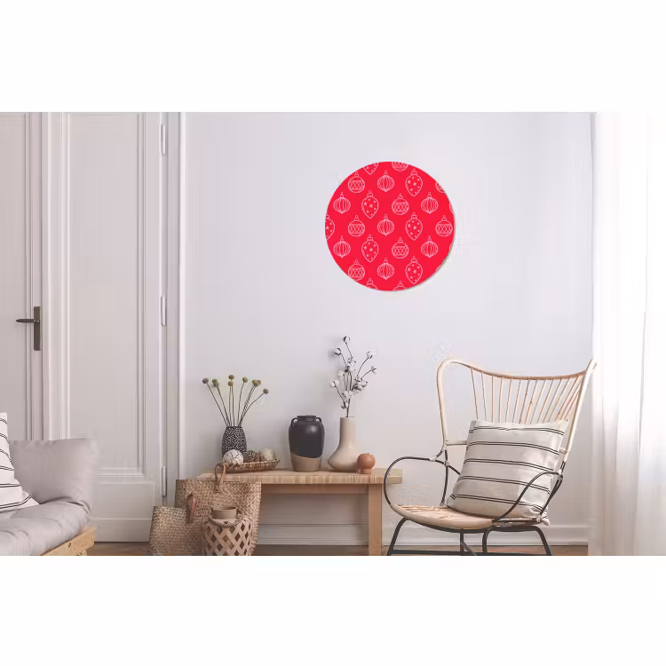 Wandcirkel - Aluminium - Kerstbal - Rood - Roze — 2
