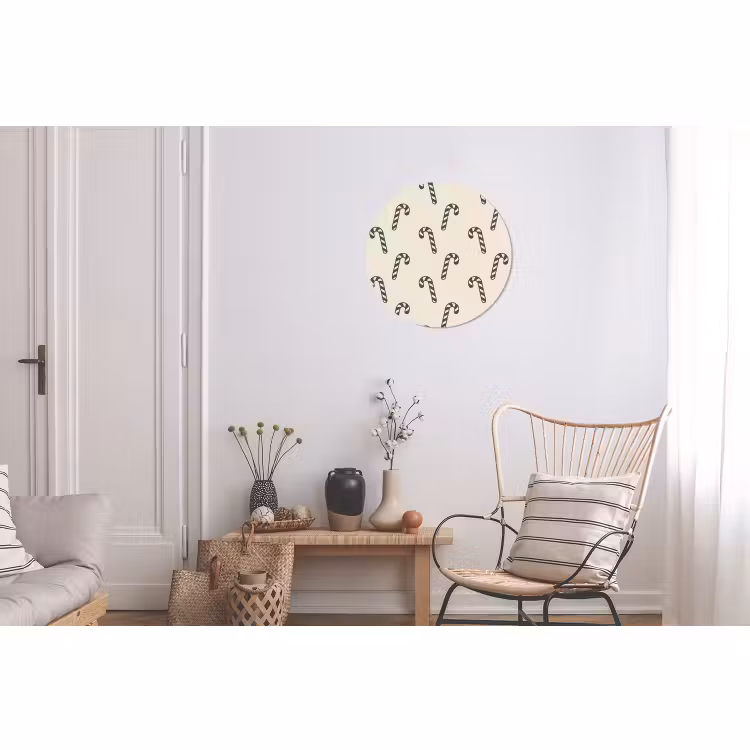Wandcirkel - Aluminium - Kerst - Grijs - Crème - Zuurstok — 2