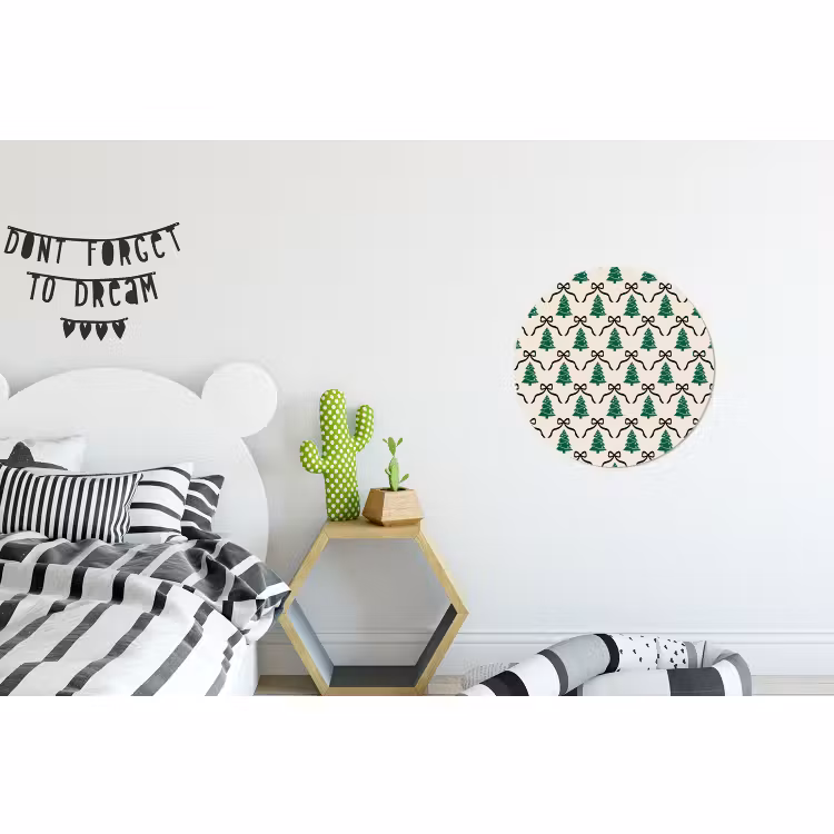 Wandcirkel - Aluminium - Kerst - Wit - Zwart - Strik — 5
