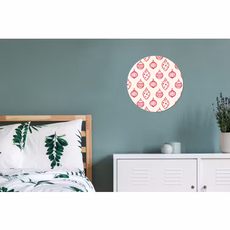 Wandcirkel - Aluminium - Kerstbal - Crème - Rood — 4