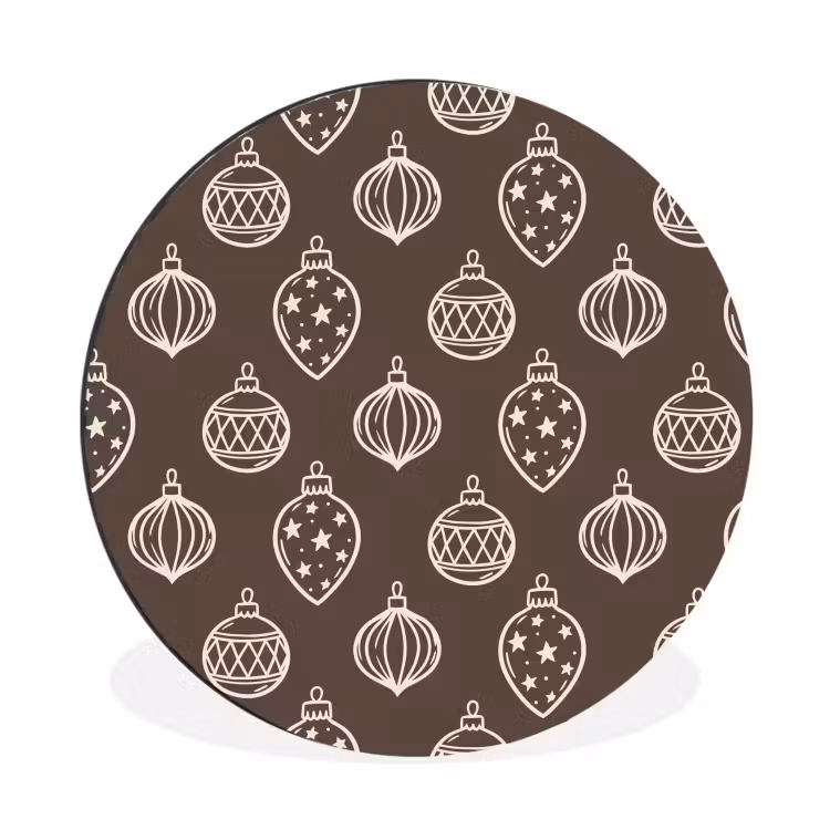 Wandcirkel - Aluminium - Kerstbal - Grijs - Crème — 1