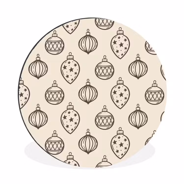 Wandcirkel - Aluminium - Kerstbal - Groen - Crème — 1
